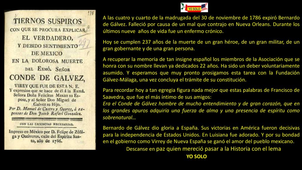 aniversario óbito Bernardo de Gálvez 